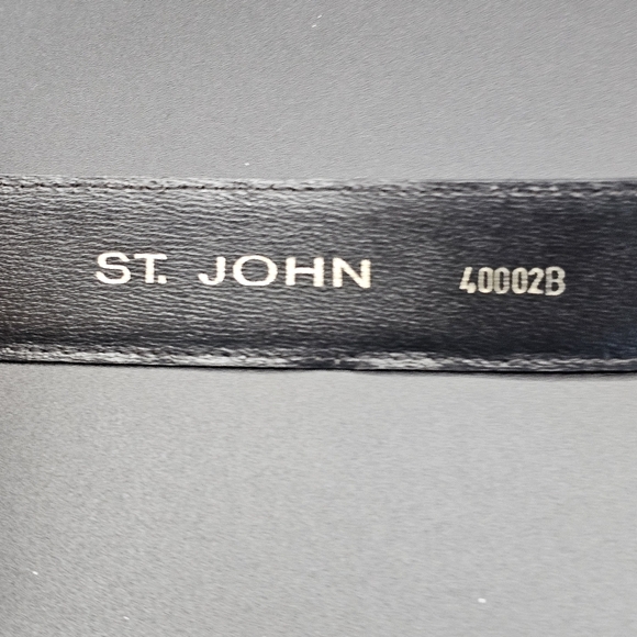 St. John Knits Black Leather Belt w/ Gold Chain sz 30 -Small main image 7